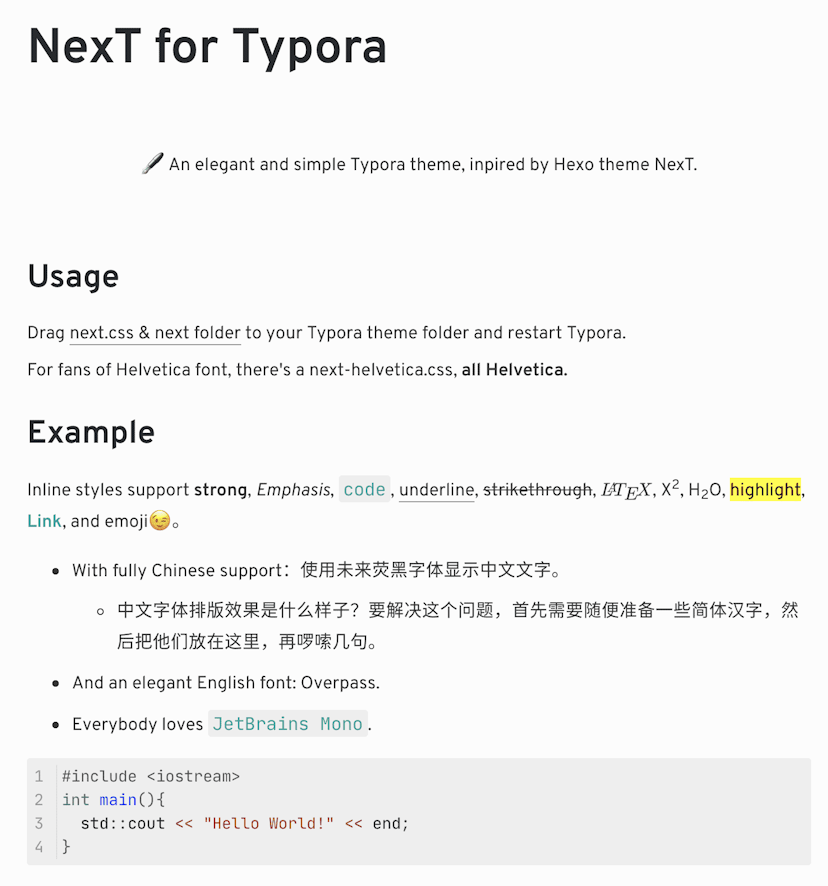 Teaser image of NexT for Typora